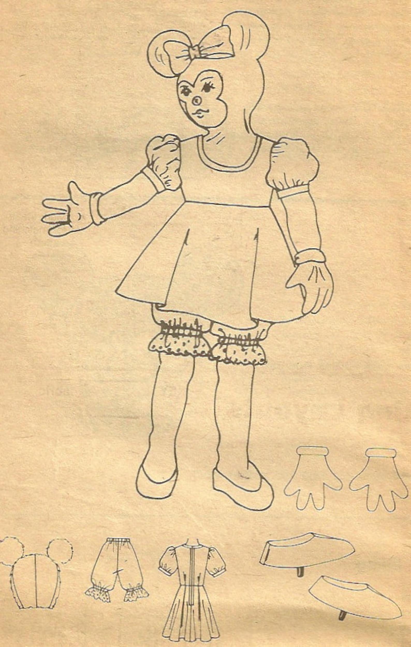 Simplicity 7730 1980s Misses MINNIE MOUSE Costume Pattern Official Walt ...