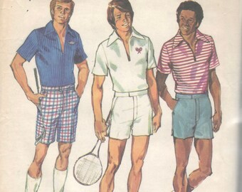Simplicity 5044 1970s Mens TENNIS 