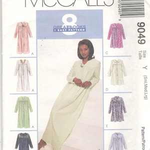 McCalls 9049 Misses Zip Front Robe Pattern 8 Great Looks Womens Easy 1990s Vintage Sewing Pattern Size Xlg XXL UNCUT