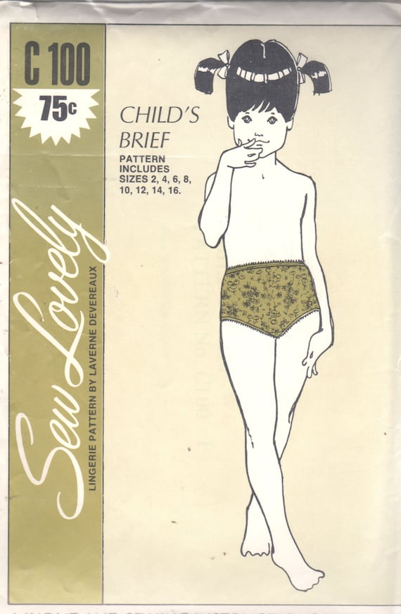 Sew Lovely C100 1970s Childs Panties Pattern Panty Briefs Toddlers Girls  Teens Sewing Pattern Size 2 4 6 8 10 12 14 16 UNCUT