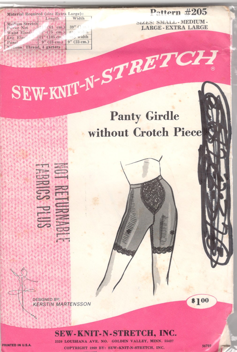 Vintage NOS Symbra-Ette Girdle Salesman Sample 4XL High Waist Long Leg