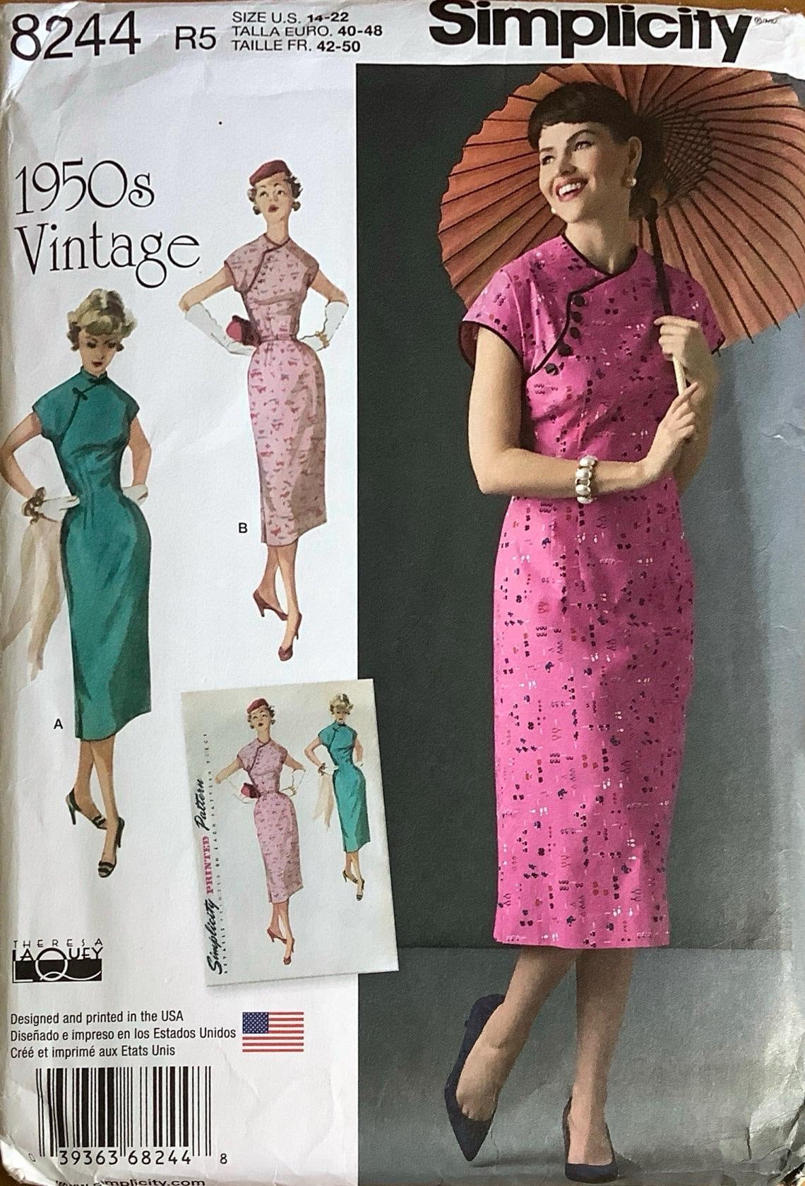 Amazon.com: Simplicity 8244 1950's Vintage Kimono Dress