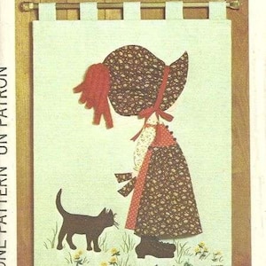 Simplicity 6544 1970s Holly Hobbie Wallhanging Pattern 26&quot; x 35&quot; Vintage Sewing Pattern UNCUT