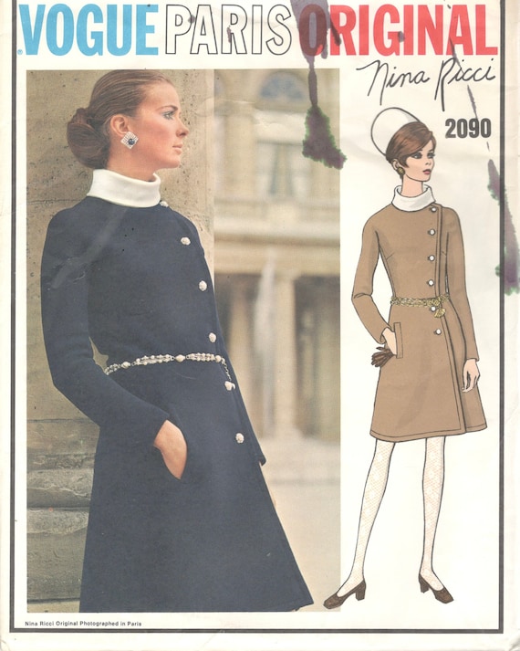 Vogue 2090 1960s Misses A Line Wrap Dress Pattern Ricci International Couture Womens Vintage Sewing Size 14 Bust 36 Or Size 12 Vogue 2090 1960s Misses A Line Wrap Dress Pattern Ricci International Couture Womens Vintage Sewing Size 14 Bust 36 Or Size 12