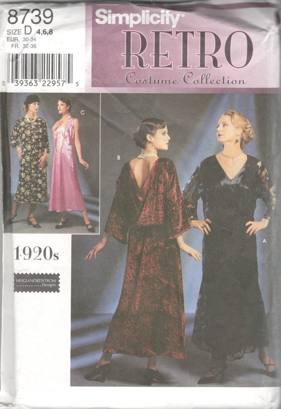 Simplicity 8739 1920s Dress Pattern Great Gatsby Downton Abbey