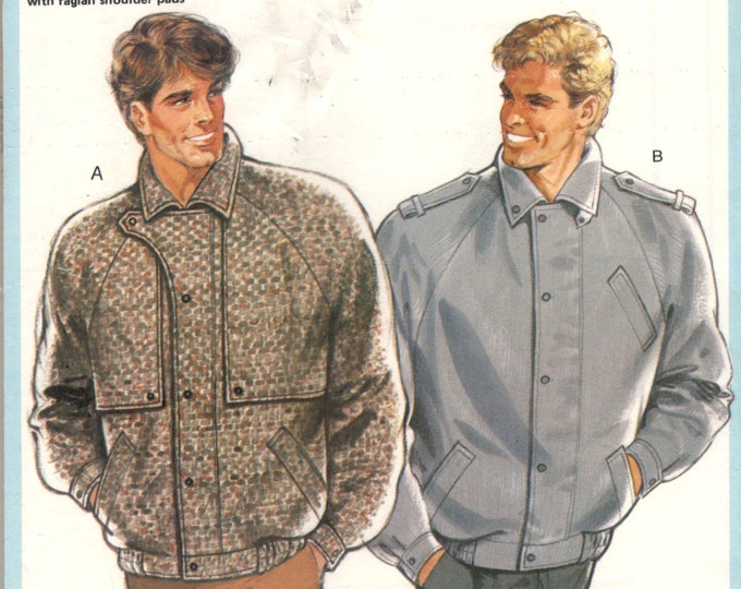 Burda 6734 1980s Mens Zip Front Bomber Jacket Pattern Snap - Etsy