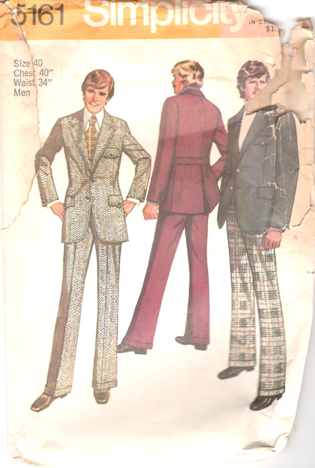 Vintage 1970s Tandy Leather Men's Top Coat Jacket Sewing Pattern UNCUT Size  38 