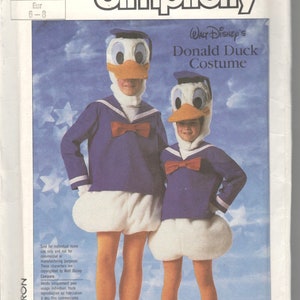 Simplicity 7731 1980s Childs DONALD DUCK Costume Pattern Boys Girls Vintage Sewing Pattern Size 10 12 image 3