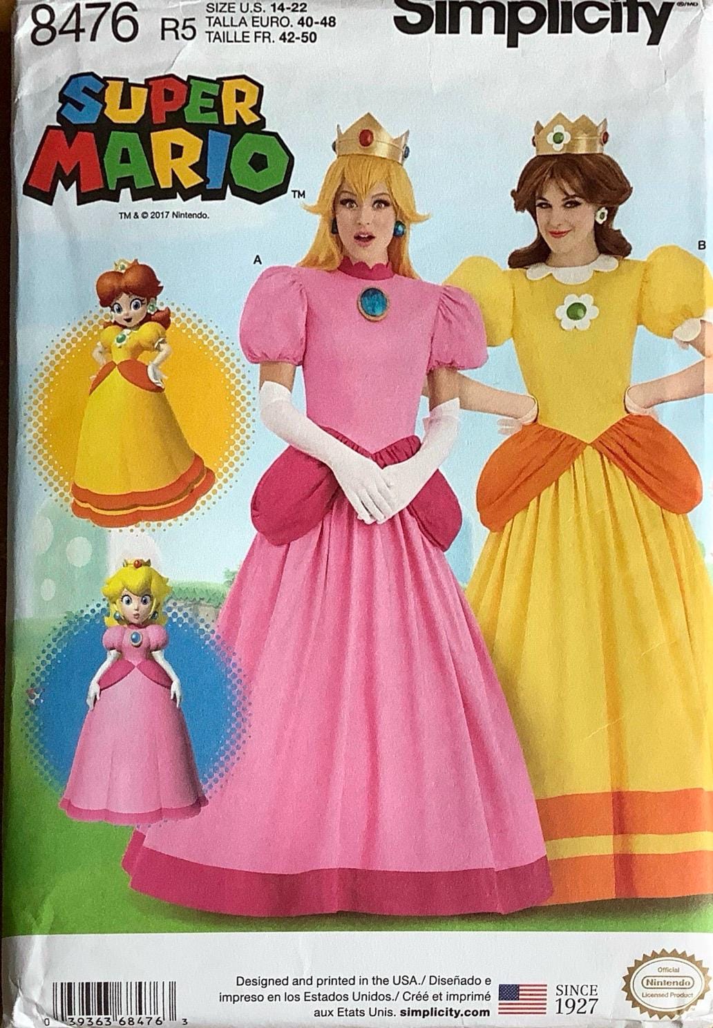 Simplicity 8476 Princess Peach Daisy Costumes Pattern Super