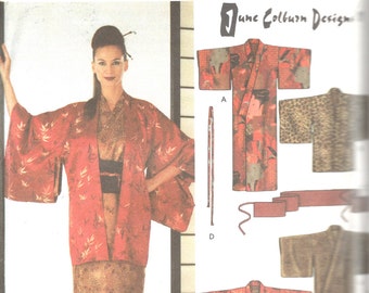 Simplicity 5839 June Colburn II Designs Japanese Kimono Haori Obi Sash Pattern Womens Sewing Pattern xs s m l xl Bust 30 - 46 UNCUT