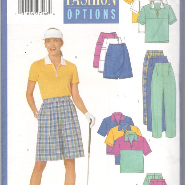 Butterick 5550 Misses Golf Skirt Pants Shorts Skorts and Top Pattern Very Easy Womens  Sewing Pattern Size  8 10 12 Bust 31 32 34 UNCUT