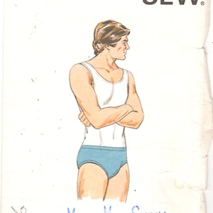 Kwik Sew 1002 1970s Mens Bikini Briefs  Pattern Adult Designer Vintage Sewing Pattern Size S or S M L XL Waist 28 - 42