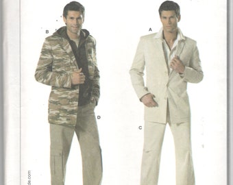 Burda 7918 Mens Business Casual Jacket and Pants Pattern Adult Teen Vintage  Sewing Pattern Chest 34 36 38 40 42 44 46 48 50 UNCUT