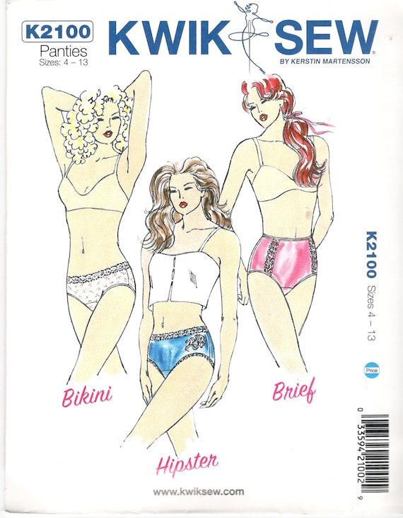Kwik Sew 2100 Misses Lingerie Panties Pattern Briefs Bikini