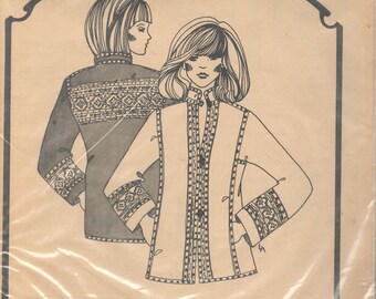 1970s Daisy Kingdom 205 Misses Europa Jacket Pattern Indoor Outdoor Slim Lined Womens Vintage Sewing Size Xs S M L Xl XXL UNCUT