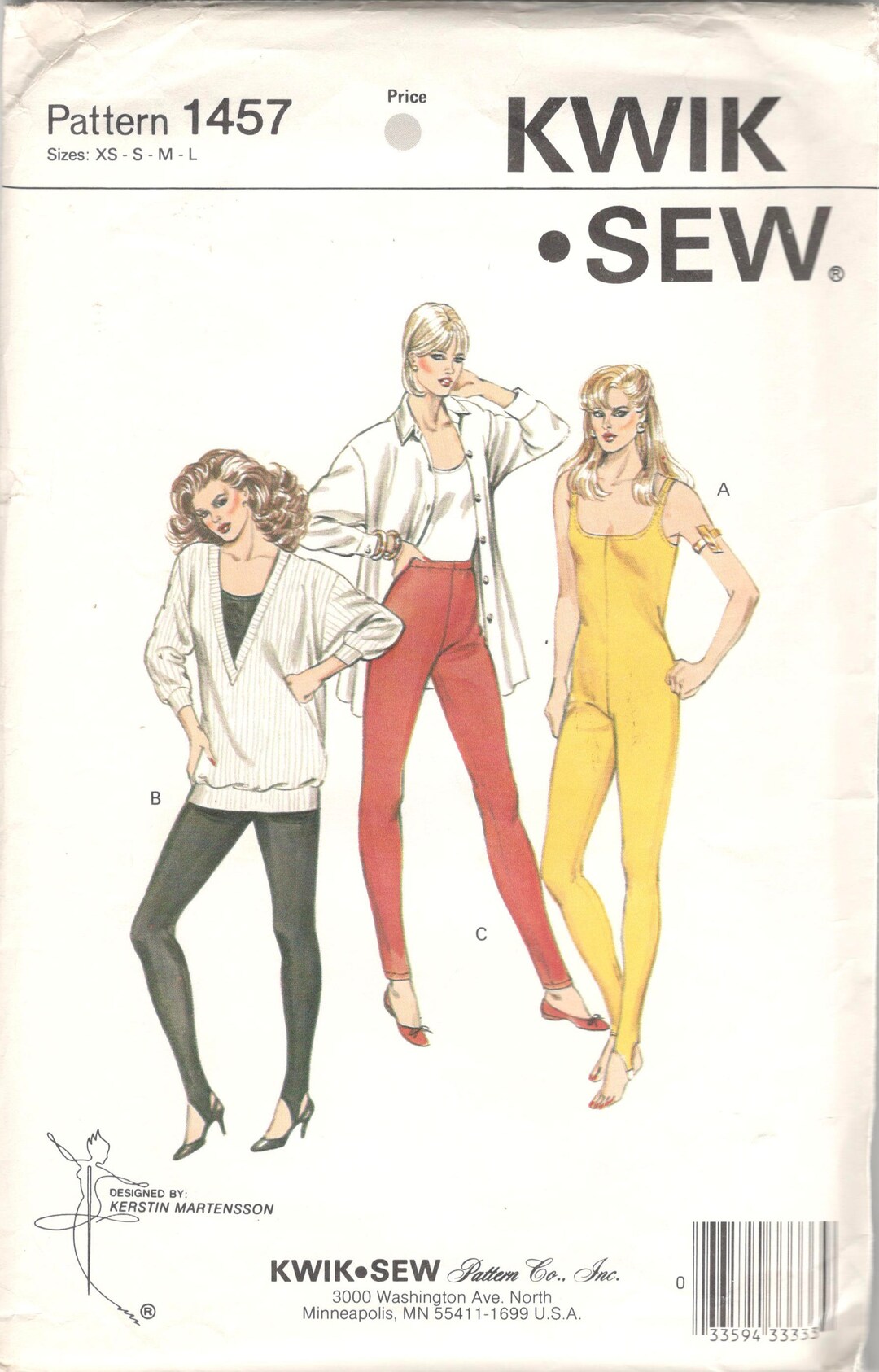Kwik Sew 1457 1980s Misses Stirrup Unitard and Pull on Pants Pattern ...