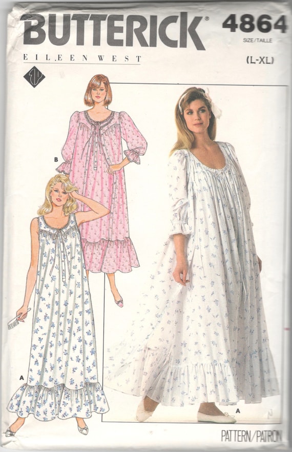 ロリータ 1960年代 Butterick 4864 Victorian Style Nightgown and Robe Pattern