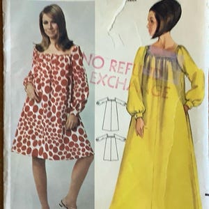 Butterick 4346 jaren 1960 Gayle Kirkpatrick Mod tentjurk patroon brede vierkante hals Womens Vintage Designer naaipatroon maat 10 buste 31