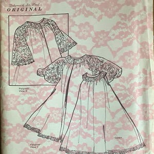 Dolores of St Paul 7017 1970s CAMILLE Peignoir Bell Sleeve Lace Robe Sheer Nightgown Pattern 3 Lengths Womens Vintage Sewing Pattern Small