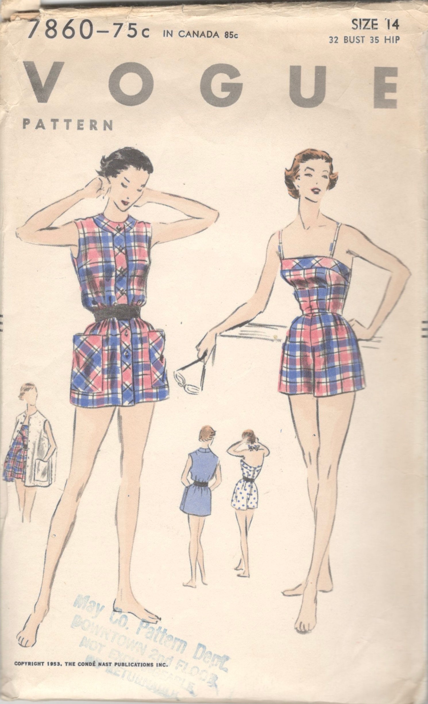 Vogue 7860 1950s Misses One Piece Swimsuit and Reversible - Etsy