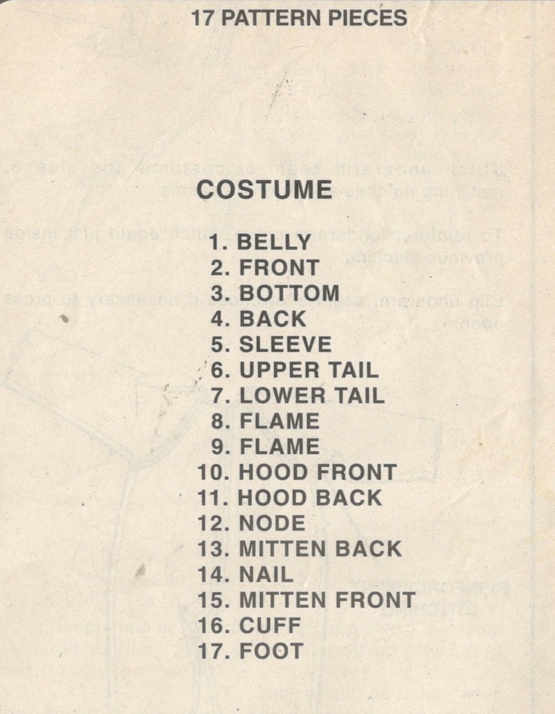McCalls 2830 P202 Childs POKEMON Costume Pattern CHARMELEON Boys Girls Sewing Pattern Size 4 5-6 Breast Chest 23-28 Or 4 5-6 7-8