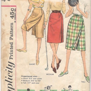 1960s Simplicity 3922 Misses Sporty Proportioned Pantskirt Pattern Golf Bowling Street Womens Vintage Sewing Waist 23 or 24 image 2