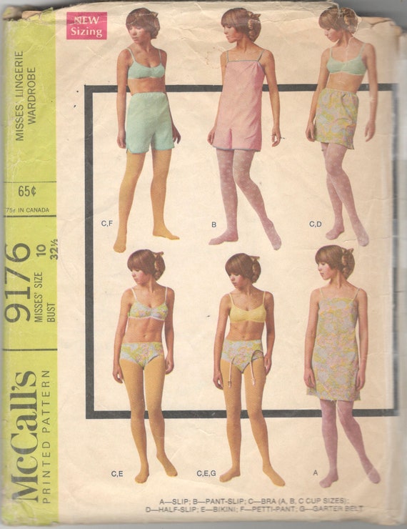 Mccalls 9176 60s Misses Lingerie Pattern Panties Slip Bra Pattern  Pettipants Garter Belt Womens Vintage Sewing Size 12 Bust 34 -  Canada