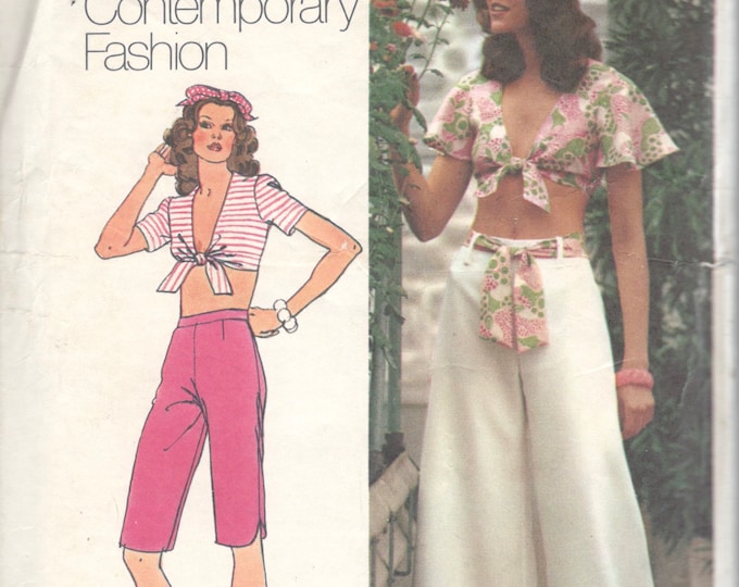 1970s Simplicity 5695 Misses Top Capri and Wide Leg Pants Pants Pattern ...