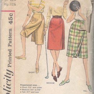 1960s Simplicity 3922 Misses Sporty Proportioned Pantskirt Pattern Golf Bowling Street Womens Vintage Sewing Waist 23 or 24 image 3