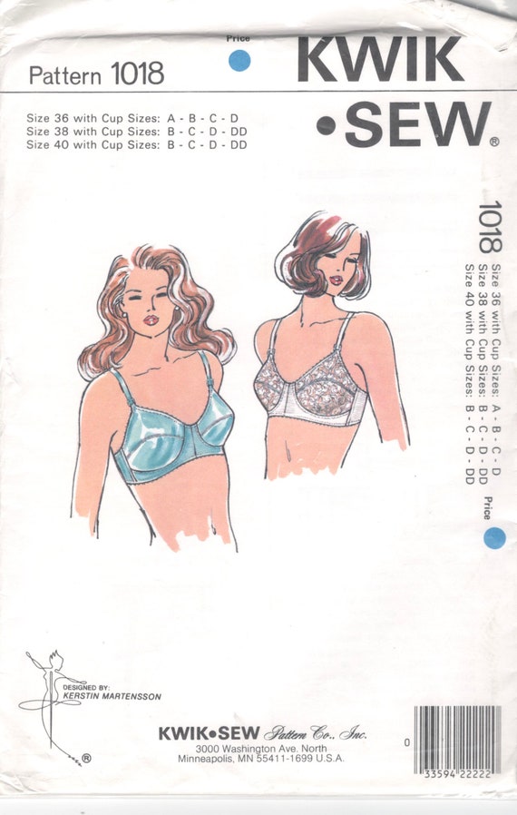 Vintage Sewing Pattern 1940s 40s Lingerie Bra and Tap Shorts Bust