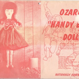Ozark Handytasche Puppe Puppe Schnittmuster Vintage Schnittmuster ORIGINAL Vintage Spielzeug Nähen UNCUT