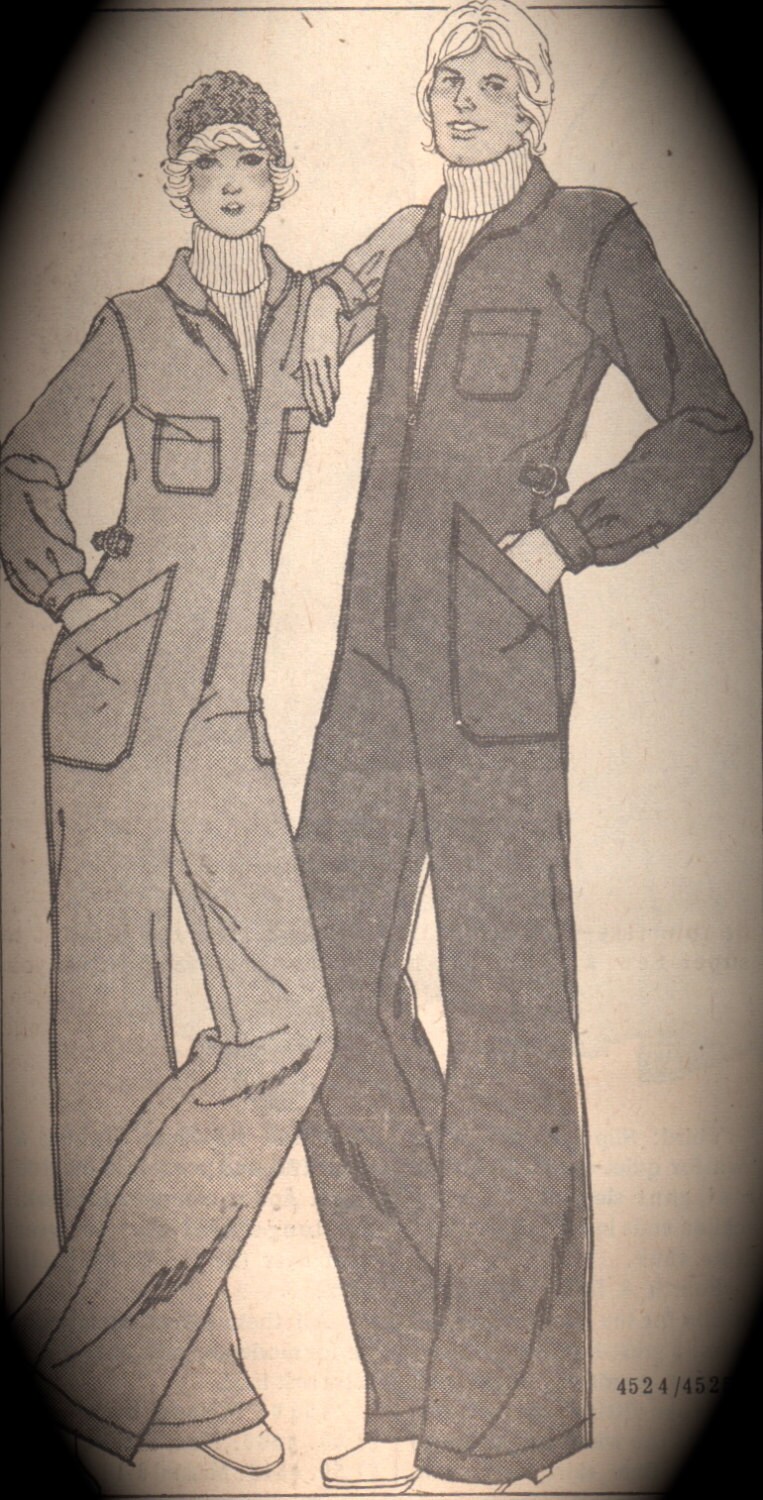 Butterick 4524 1970s Misses Zip Front Jumpsuit Coveralls Uniform