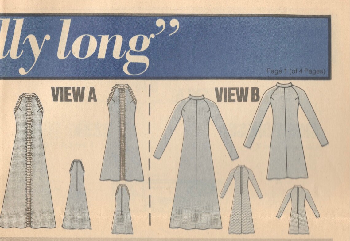 Salem 1970s Misses Shift Dress Pattern Sleeveless or Long | Etsy