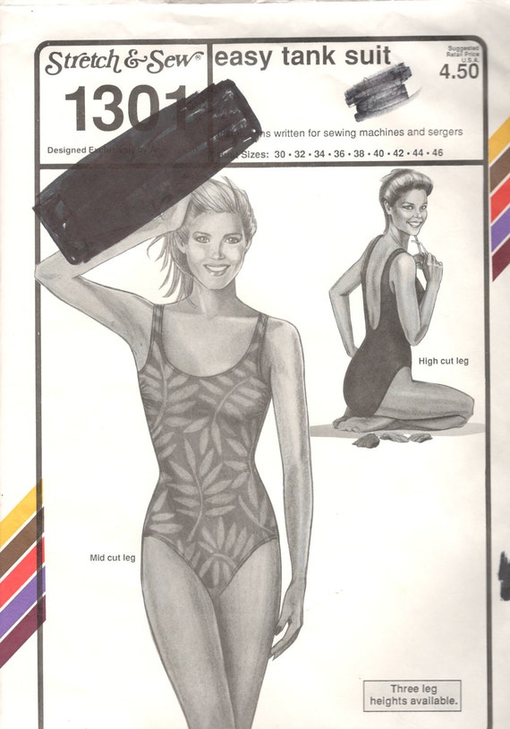 Stretch Sew 1301 1990s Misses Easy Tank Suit Pattern Etsy