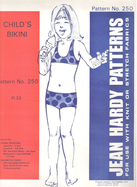 Jean Hardy 250 1970s Girls Bikini Pattern Scoop Neck Bra and Briefs Childs  Pre Teen Vintage Sewing Pattern Size 4 6 7 8 10 12 UNCUT -  Israel