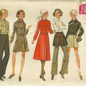 Butterick 5550 1960s Misses MOD Jacket Mini Midi Skirt and Pants Patten Womens Vintage Sewing Pattern Size 12 Bust 34