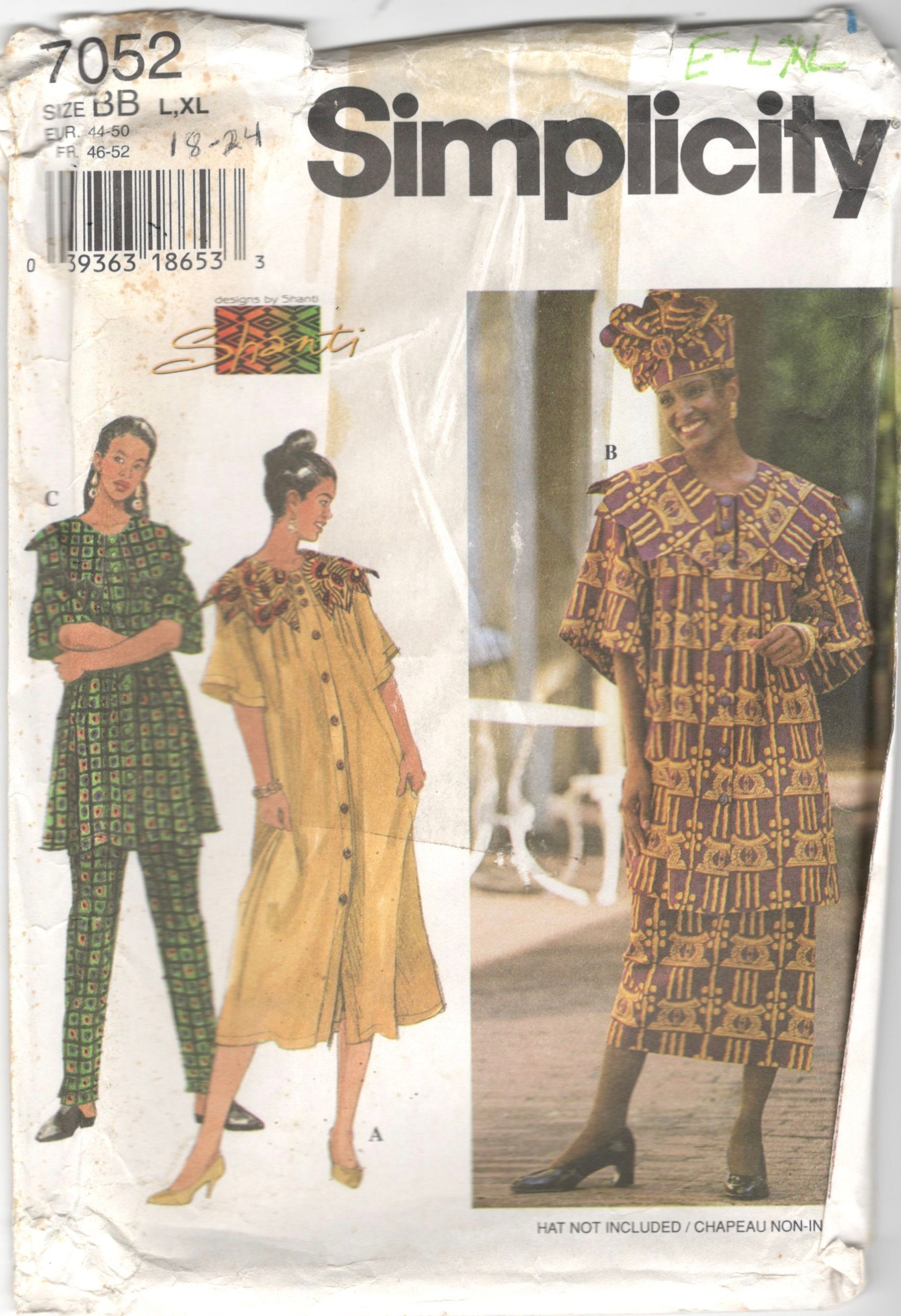 Simplicity 7055 Simplicity 7052 Designer Shanti African Scalloped Dress Skirt Top Pants ...