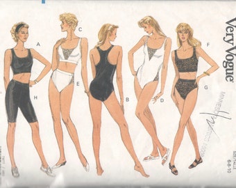 Vogue 7877 Misses Bra Panties Bodysuit Biker Shorts Pattern Yoga Aerobics Easy Womens Sewing Pattern Size  6 8 10 or 12 14 16