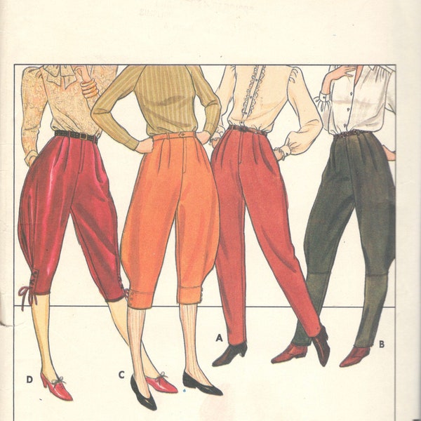 Butterick 4107 1980er Jahre Misses Knickers Hose und verjüngte Knöchel Jodphurs Muster Frauen Vintage Schnittmuster Größe 12 Taille 26 UNCUT