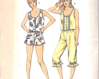 Kwik Sew 1520 1980s Misses Pajamas Pattern Shorts Pantaloons Camisole Top Womens Vintage Sewing Pattern Size XS S M L Bust 31 - 41 UNCUT