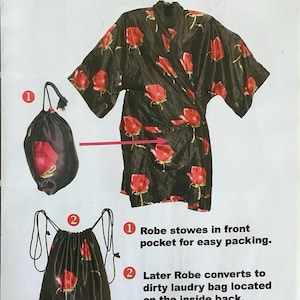 Birch Street Travel Ready Robe Pattern Unisex Converts to Laundry Bag Mens Womens Vintage Sewing Pattern One Size Fits All