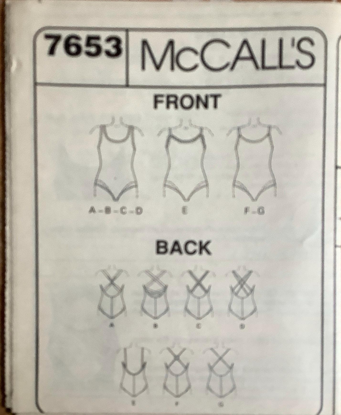Mccalls 7653 One Piece Swimsuit Pattern Strap and Neck Variations Built ...