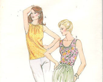 Kwik Sew 983 1980s Misses Pullover Sleeveless Top Pattern Round or Scoop Neck Womens Vintage Sewing Pattern Size XS S M L Bust 31-41 UNCUT