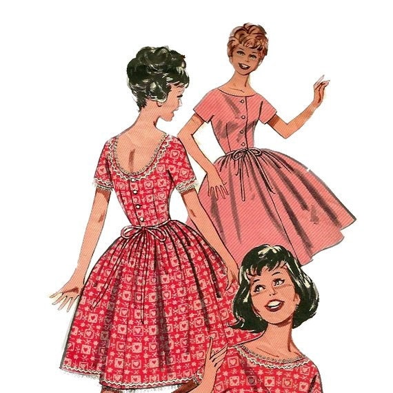 Butterick 9415 1960s Quick Easy Teen Dress Pattern Full Skirt | Etsy