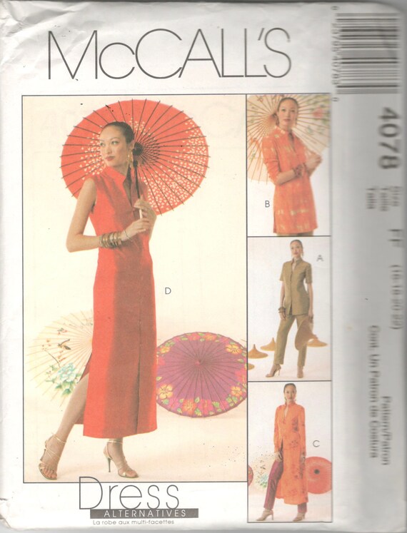 Mccalls 4078 Dress Alternatives Tops Duster Dress Pants Pattern