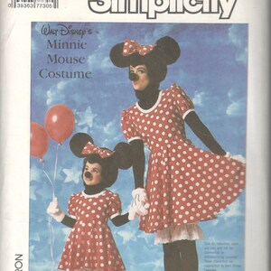 Simplicity 7730 1980s Misses MINNIE MOUSE Costume Pattern Official Walt ...