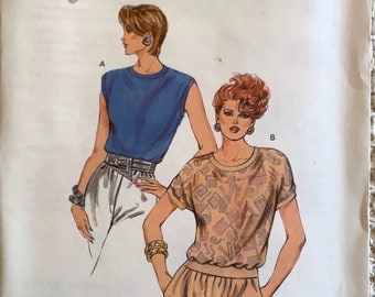 Kwik Sew 1624 1980s Misses PulloverTops Pattern Sleeveless or Short Dolman Womens Vintage Sewing Pattern Size xs s m l  Bust 31 - 41 UNCUT