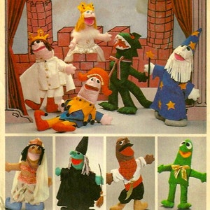 McCalls 8281 Medieval Felt Dolls or Puppets Pattern Renaissance McCalls 664 Pattern Vintage 1980s Toy Sewing Pattern 18 - 23 Inch UNCUT