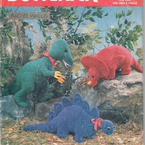 The Beauty in the Beast Butterick 5753 455 DINOSAURS Pattern Triceratops Stegosaurus T-Rex Vintage Stuffed Animal Toy Sewing Pattern UNCUT