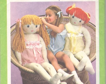 1970s Simplicity 8967 Childs Camisole and Doll Pattern Lifesize 41 Inches Tall Vintage Soft Toy Rag Doll Sewing Pattern
